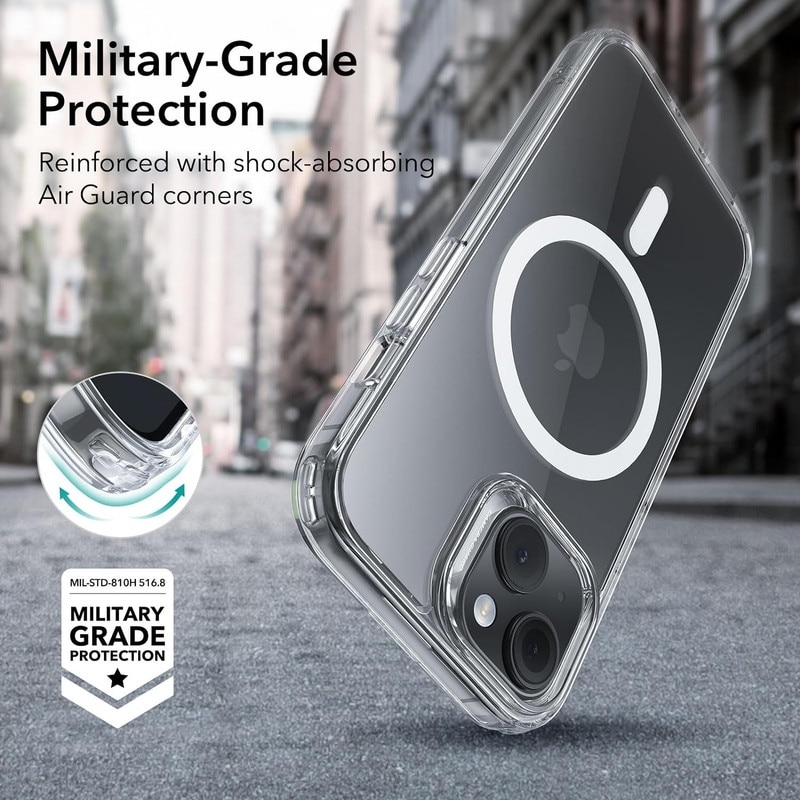 Husa compatibila cu iPhone 15, compatibila cu MagSafe, TPU Magnetic Case, Transparenta