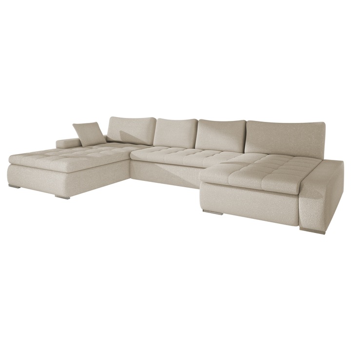 Coltar rabatabil Caro Premium, MIRJAN24, bej, 213x394x80 cm