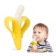 Jucarie Dentitie 2 in 1 pentru Bebelusi, Comando Kids, cu Maner, Perii Extra Fini, Silicon Non Toxic, Fara Miros, Model Banana, Galben
