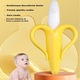 Jucarie Dentitie 2 in 1 pentru Bebelusi, Comando Kids, cu Maner, Perii Extra Fini, Silicon Non Toxic, Fara Miros, Model Banana, Galben