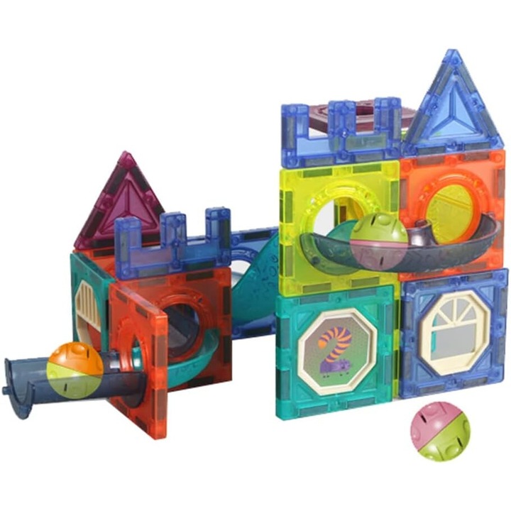 Set de constructie magnetic, 42 piese, multicolor, pentru copii, ABS, 3+ ani