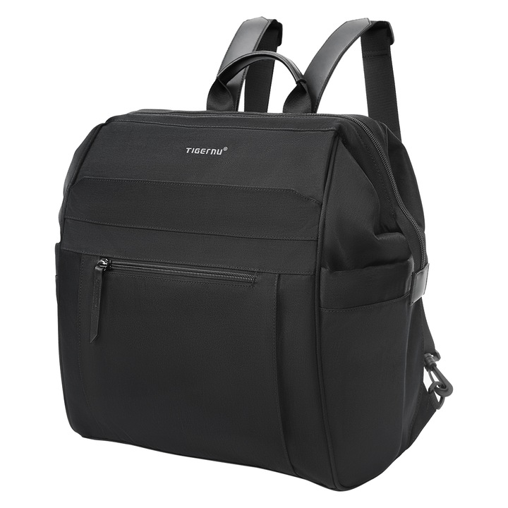 Rucsac dama 14", multifunctional, impermeabil, Tigernu, 30x14x35 cm, Negru