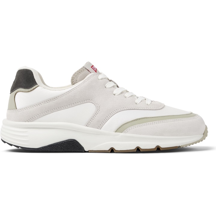 Camper, Pantofi sport cu insertii din piele nabuc Drift, Gri, Alb murdar, Grej, 39