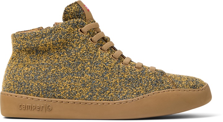 Camper, Pantofi sport mid-high din material textil Peu Touring, Negru, Maro, 46