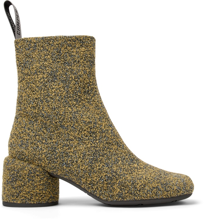 Camper, Botine cu toc masiv Niki 1321, Negru/Maro