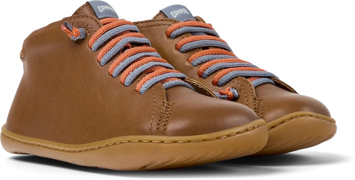 Camper, Pantofi sport mid-cut din piele Peu Cami 8497, Maro scortisoara, 37 EU