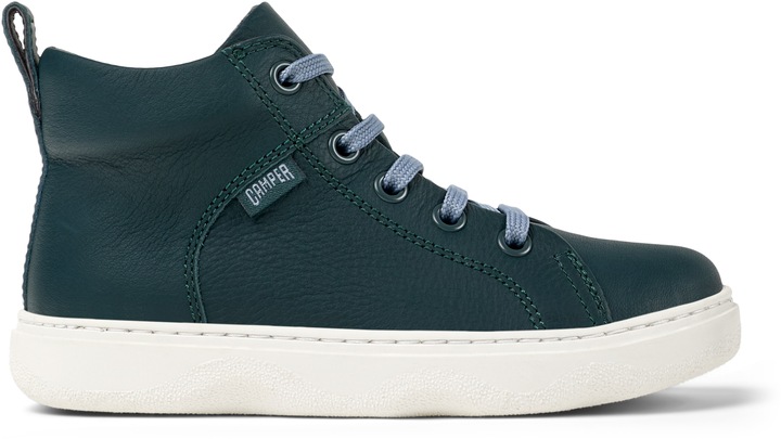 Camper, Pantofi sport inalti din piele Kiddo 8519, Verde inchis