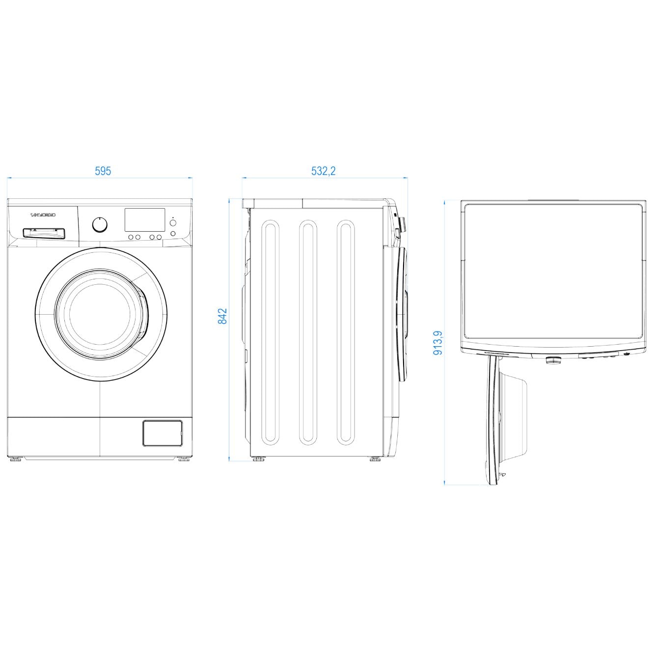 Masina de spalat rufe SanGiorgio, capacitate 6 kg, 1000 rpm, 15 programe, functie autocuratare si autodiagnosticare, mod ECO, spalare/clatire suplimentara, ajustare automata a consumului, protectie la preaplin si supraincalzire, Child Lock, alb