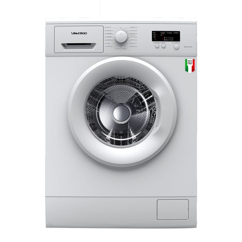 Masina de spalat rufe SanGiorgio, capacitate 6 kg, 1000 rpm, 15 programe, functie autocuratare si autodiagnosticare, mod ECO, spalare/clatire suplimentara, ajustare automata a consumului, protectie la preaplin si supraincalzire, Child Lock, alb