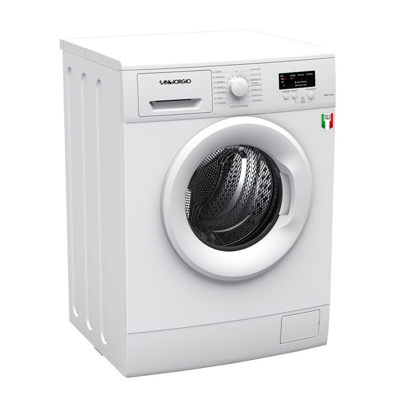 Masina de spalat rufe SanGiorgio, capacitate 6 kg, 1000 rpm, 15 programe, functie autocuratare si autodiagnosticare, mod ECO, spalare/clatire suplimentara, ajustare automata a consumului, protectie la preaplin si supraincalzire, Child Lock, alb