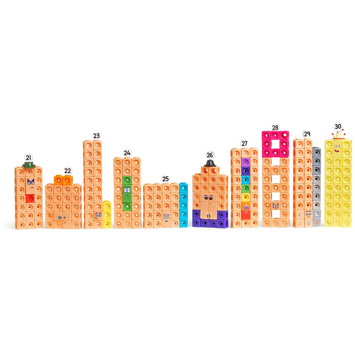 Jucarie educativa Hand2Mind - MathLink Cubes, Numberblocks 21-30
