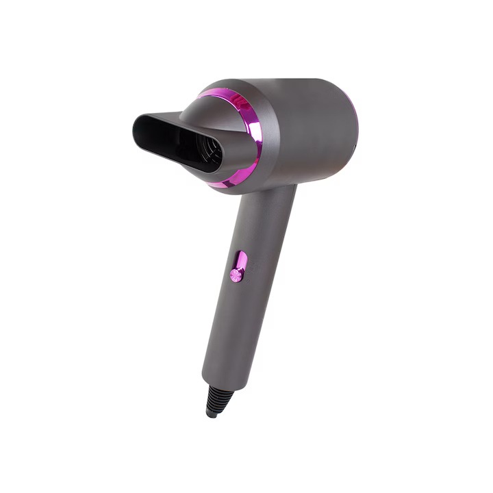 VarioShop Hajszárító, LED világítás, 2800 W teljesítmény, erős ionizáció, 222 V tápegység, 3 hőmérséklet fokozat, hideg levegő, szürke-rózsaszín