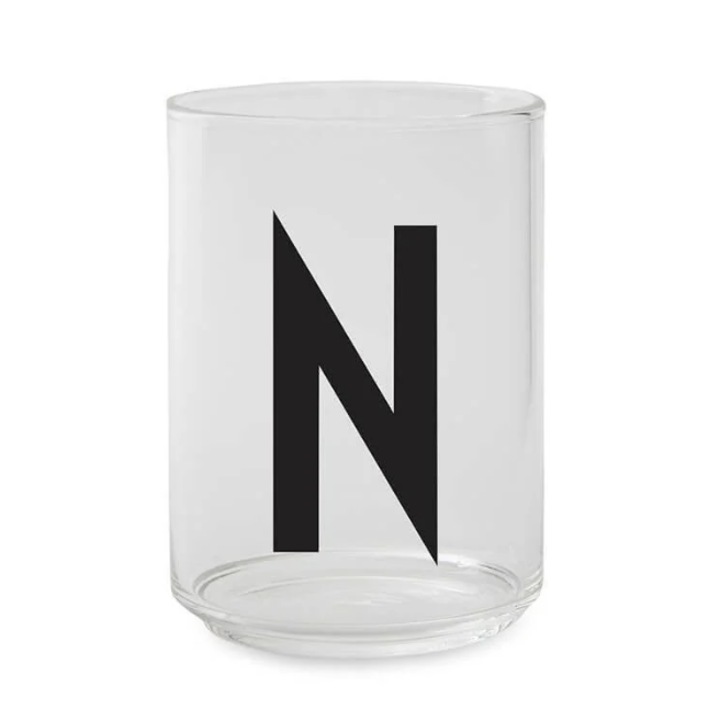 Персонализирана чаша, Design Letters, изработена от стъкло, 350 ml, 10.5 x 7.5 cm, буква N