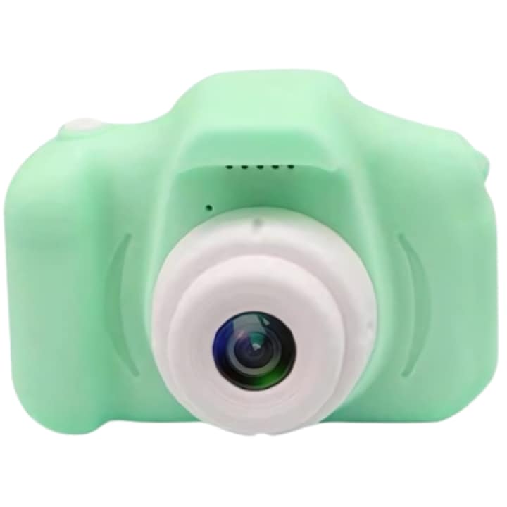 Цифров фотоапарат за деца, S DEPOT®, Full HD, преносим с вградени игри, зелен