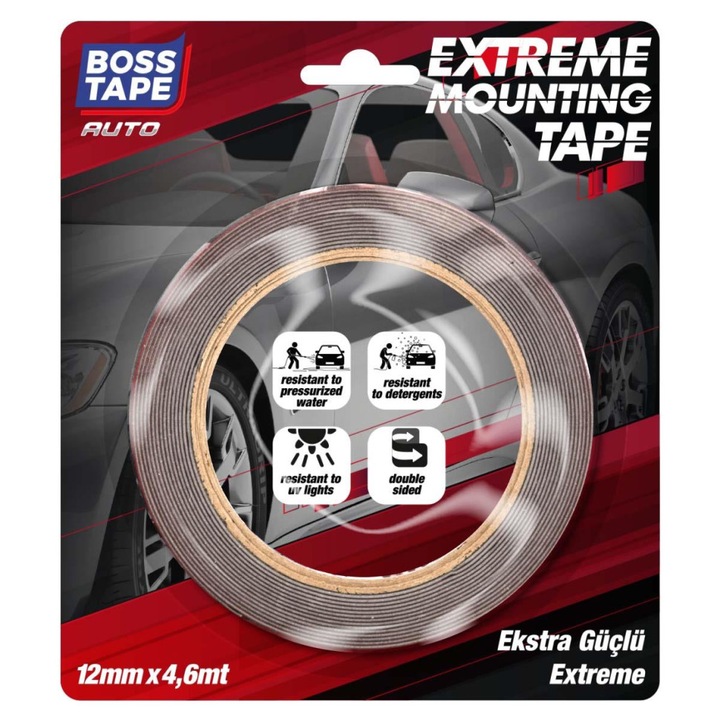 Banda dublu-adeziva de montaj "Extreme" pentru accesorii auto, 12mm x 4.6m