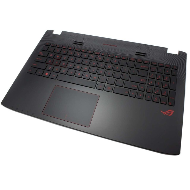 Клавиатура за Asus 13N0-PEA1S01 червена, с, Palmrest, черно-червена, 13NB00TLAP0101, 90NB06EB-R31US0, A550CA, A550CC, A550CL, A550DP, A550EP, A550JD, A550JF, A550JK, A550LA, A550LAV
