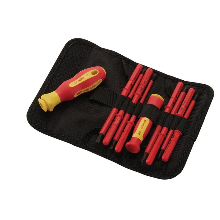 Precíziós csavarhúzó készlet, 10 db, szigetelt, ultravékony, sokszínű, ergonomikus fogantyúval