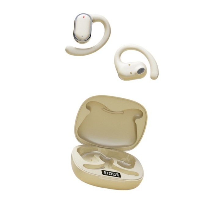 Vezeték nélküli fejhallgató, IPX7, szilikon, arany