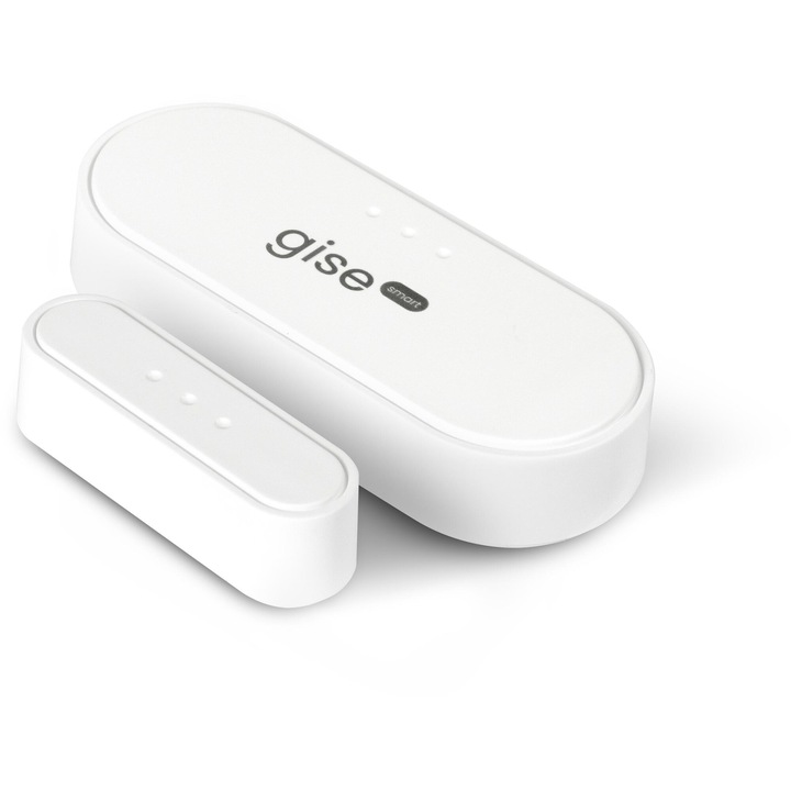 Intelligens ajtó/ablak nyitásérzékelő GISE, GDWS-ZB, Zigbee, Tuya kompatibilis, fehér