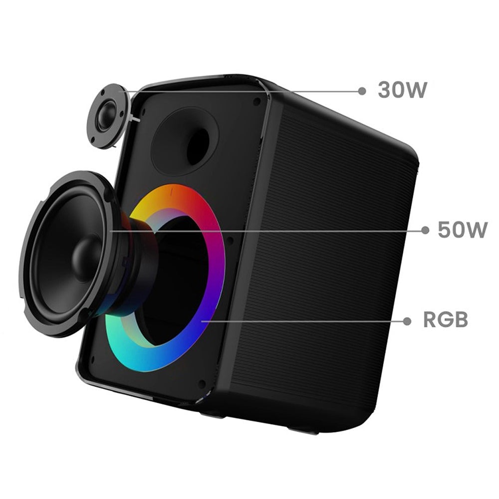 Boxa portabila Tellur Buzz, 80W, Bluetooth, Iluminare RGB, Negru