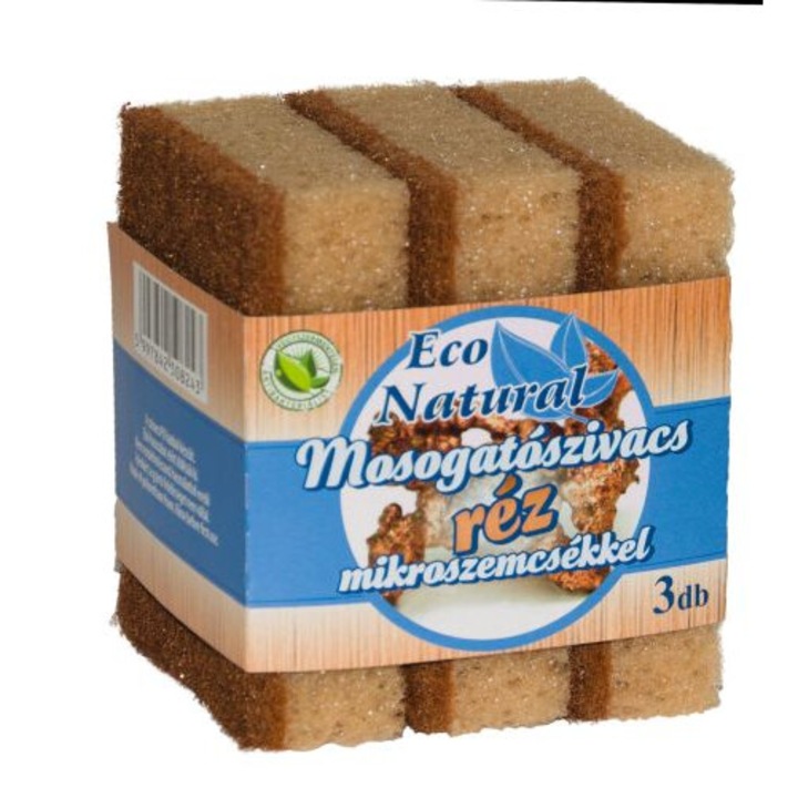 Burete de spalat vase Eco Natural cu microparticule de cupru 3 buc