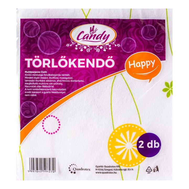 Candy Happy univerzális törlőkendő 2db/szett