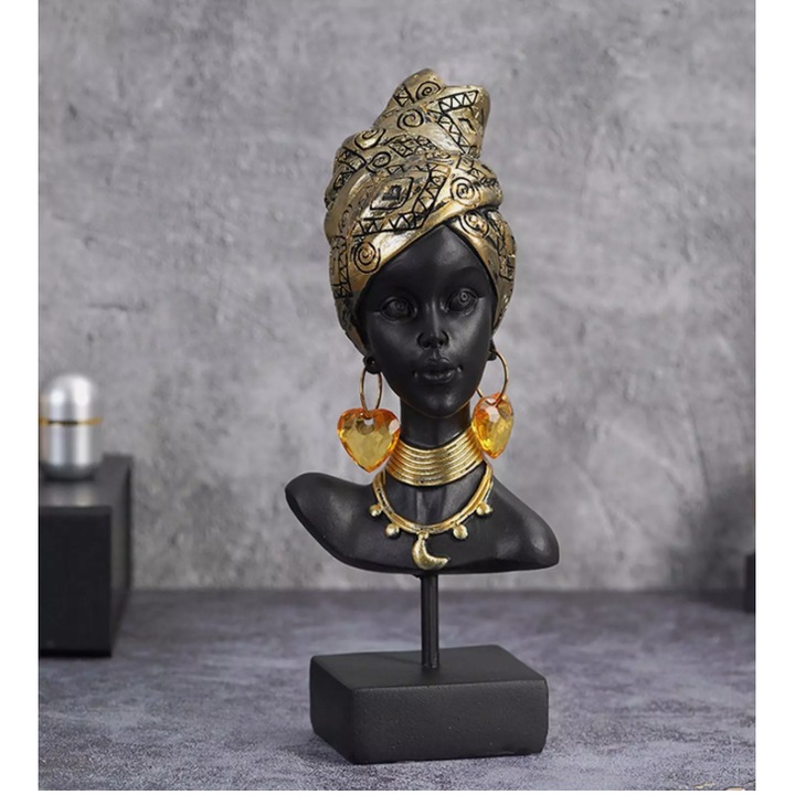 Statueta decorativa, femeie africana, 24 cm