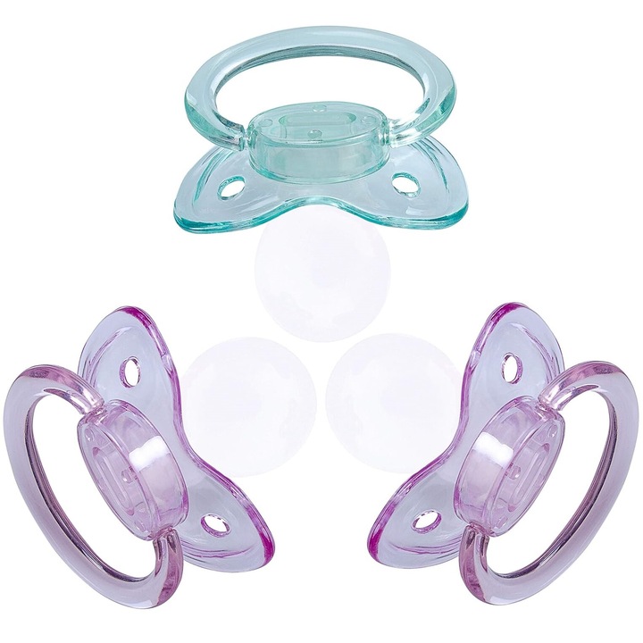 Set 3 suzete Silicon, ortodontica, + 6 luni, multicolor