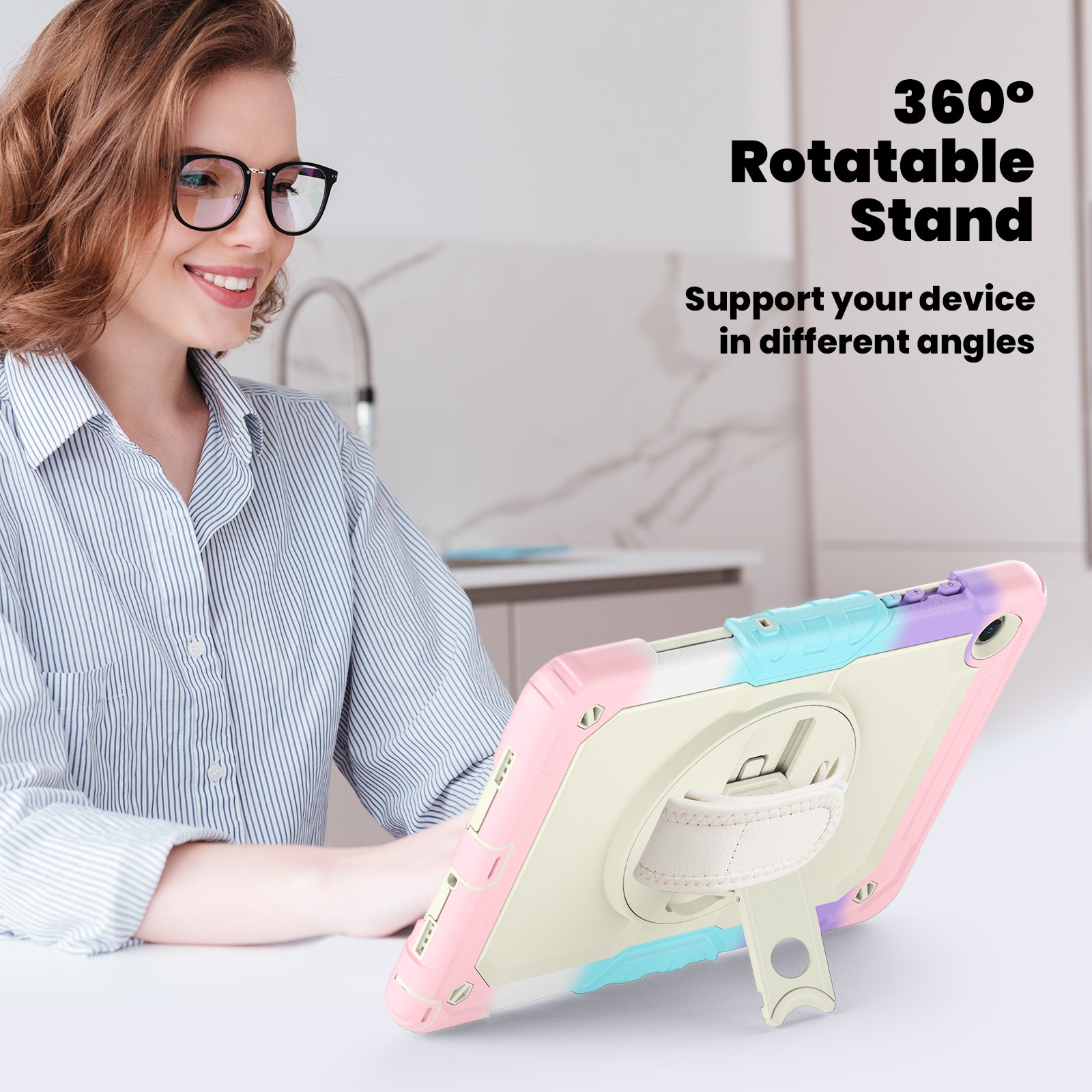 Husa Pentru Samsung Galaxy Tab A9+/ A9 Plus 11 inch 2023 (SM-X210/X216/X218), Cu Stilou Optic Universal (Nereincarcabil), Protectie Pentru Ecran/Curea De Mana/Suport Stilou, Rezistenta La Socuri, Roz