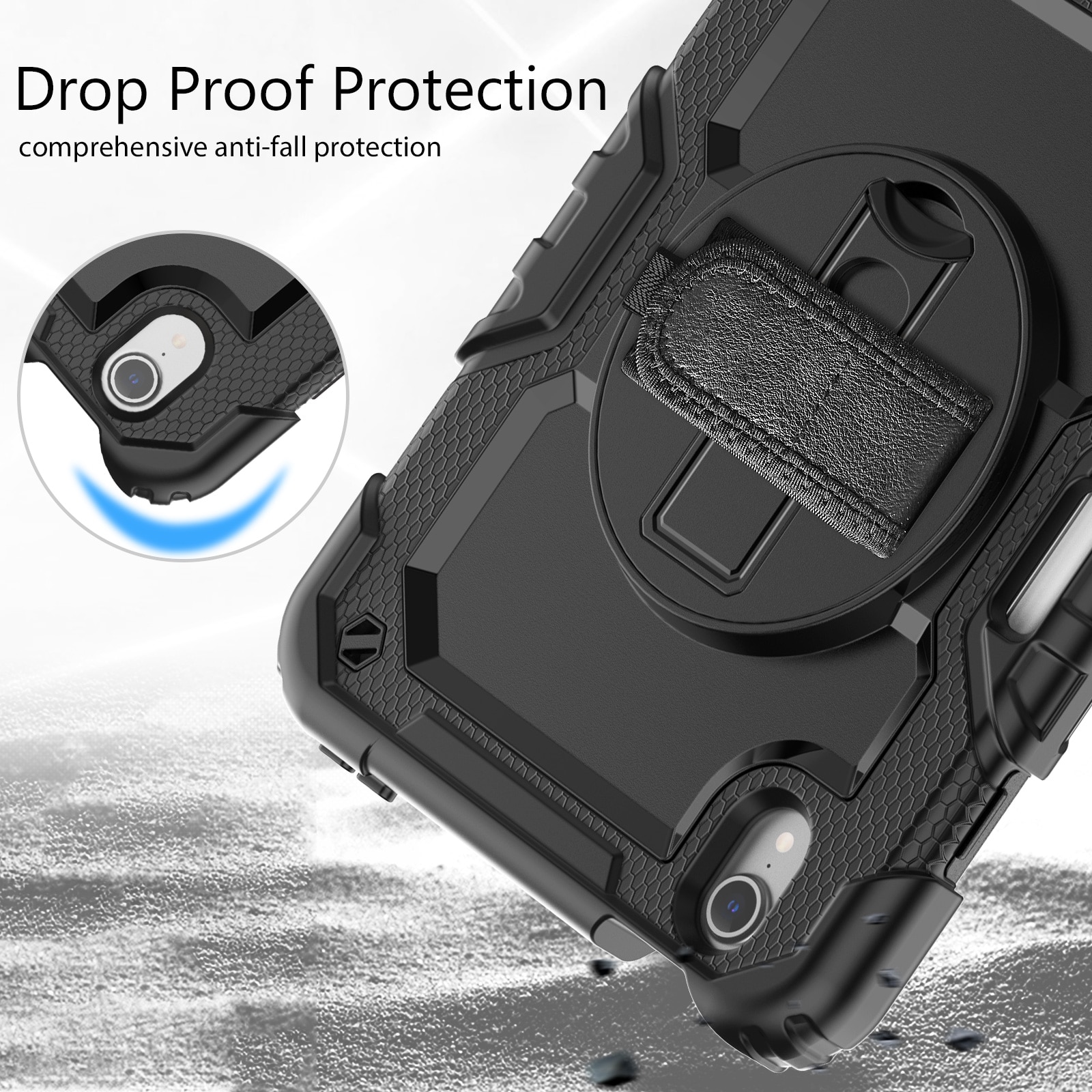 Husa Pentru iPad Mini 6 8.3 inchi (Model: A2567/A2568/A2569) Versiunea 2021, Cu Stilou Optic Universal (Nereincarcabil), Carcasa De Protectie Rezistenta La Soc, Rezistenta La Soc, Negru