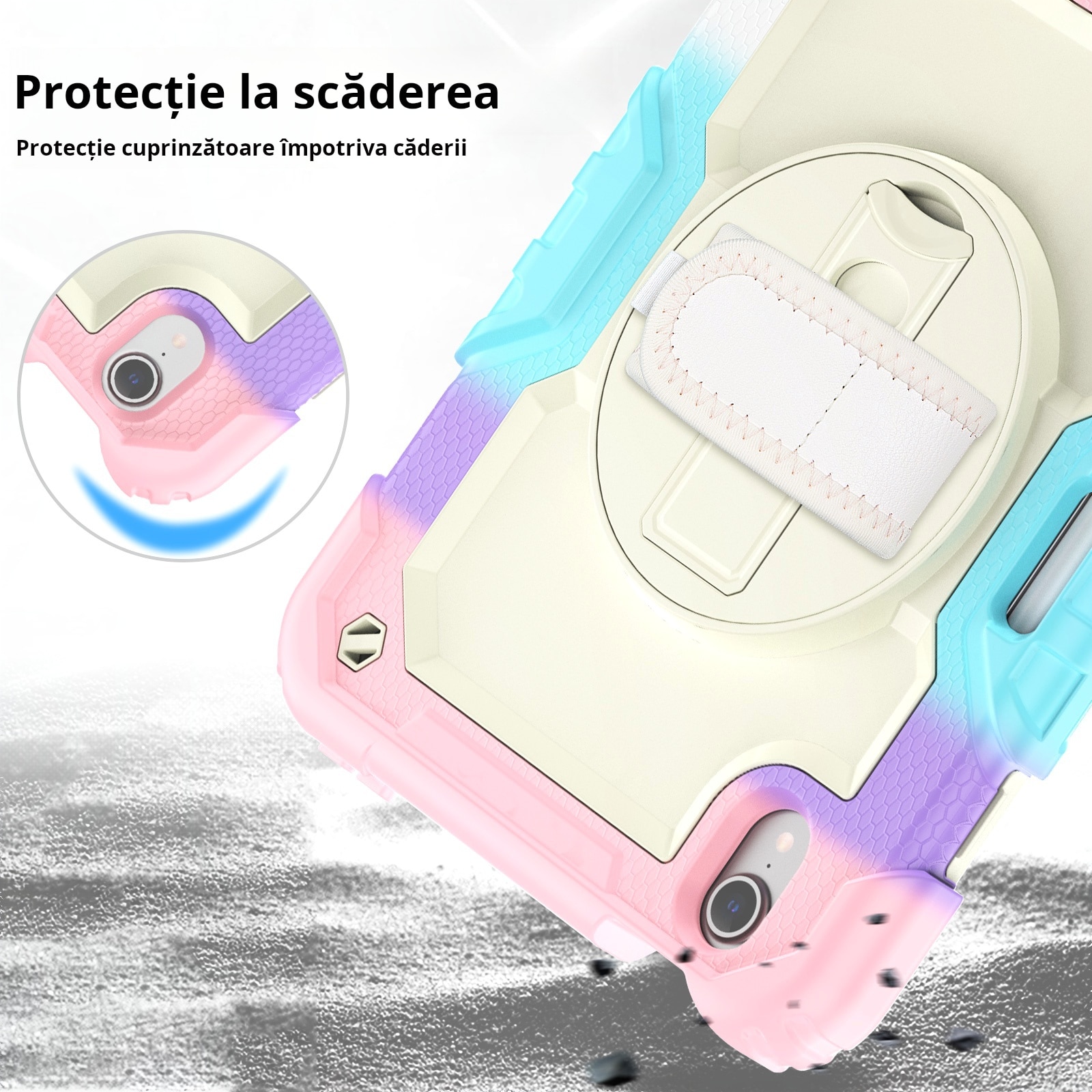 Husa Pentru iPad Mini 6 8.3 inchi (Model: A2567/A2568/A2569) Versiunea 2021, Cu Stilou Optic Universal (Nereincarcabil), Carcasa De Protectie Rezistenta La Soc, Rezistenta La Soc, Roz