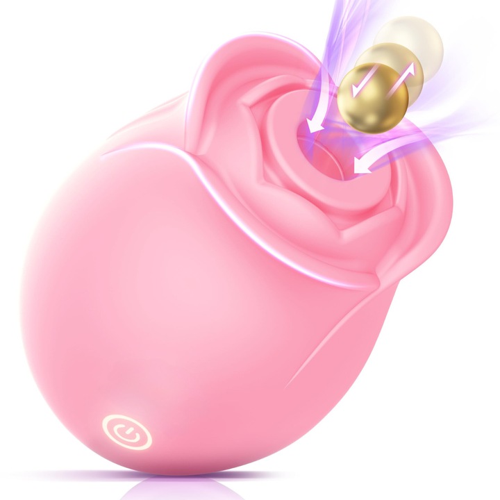 Rózsa vibrátor, mell stimuláló, szilikon, rózsaszín, 10cm