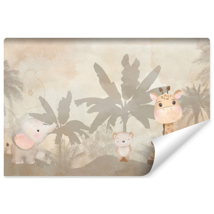 Fototapet Muralo Animale salbatice 270 cm x 180 cm adorabile decor Safari pentru camera unui copil