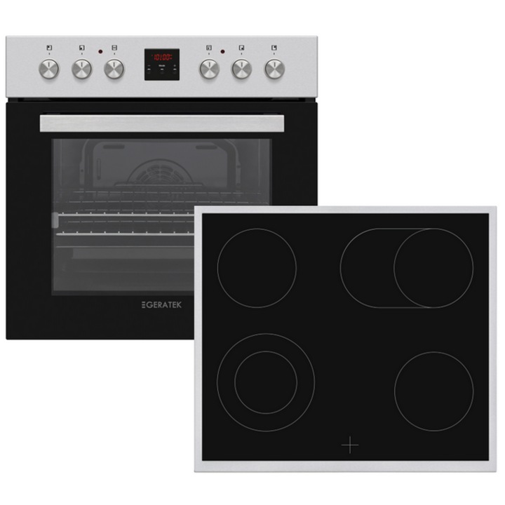 Set cuptor si plita Geratek Messina EH7203IX, otel inoxidabil