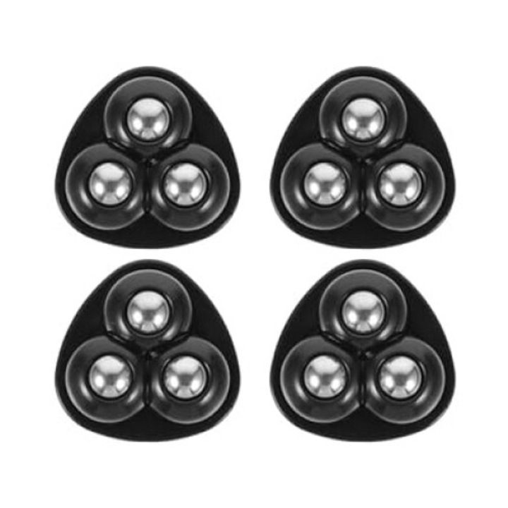 Roti Adhesive Miniature din Inox Negru, Capabile de Rotatie la 360°, Suport Max. 25KG, pentru Mobilier si Electrocasnice, Set de 4