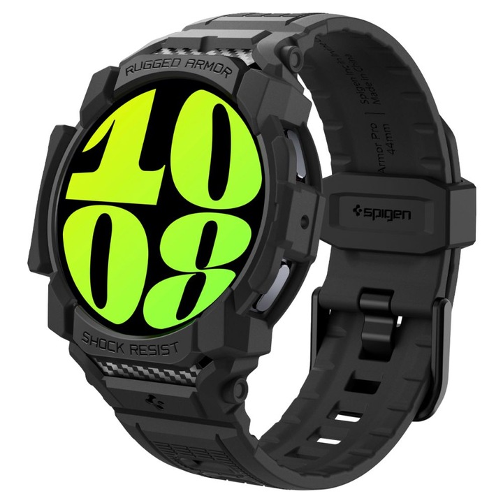 Калъф Spigen Rugged Armor Pro, съвместим със Samsung Galaxy Watch 7 44mm Matte Black
