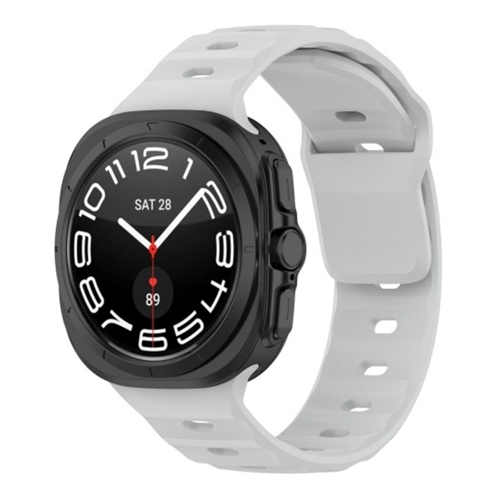 Curea Ajustabila Ceas SmartWatch pentru Samsung Galaxy Watch Ultra 47mm, OPTIM SOLUTION, Soft Silicone, Comfy to Wear, Watchband, Easy to install, Gri