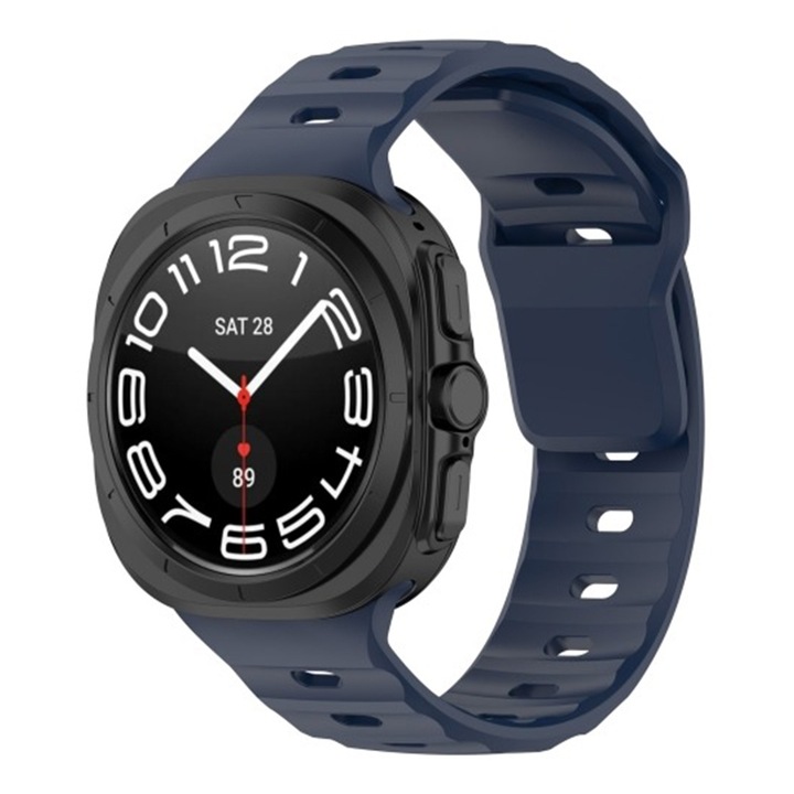 Curea Ajustabila Ceas SmartWatch pentru Samsung Galaxy Watch Ultra 47mm, OPTIM SOLUTION, Soft Silicone, Comfy to Wear, Watchband, Easy to install, Albastru Navy