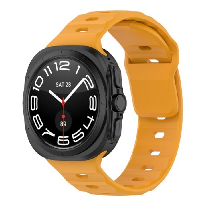 Curea Ajustabila Ceas SmartWatch pentru Samsung Galaxy Watch Ultra 47mm, OPTIM SOLUTION, Soft Silicone, Comfy to Wear, Watchband, Easy to install, Portocaliu
