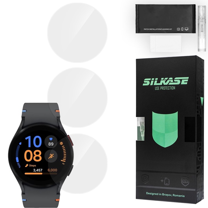 3 db SILKASE fólia készlet Samsung Galaxy Watch FE készülékhez, 40 mm, szilikon, megújuló, teljes kijelzős