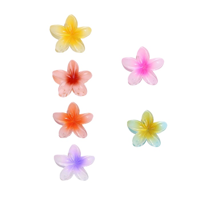 TasyPins hajcsat készlet, 3D virágos, tarka, 8x4cm