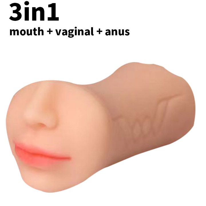 Masturbator, realist, oral/anal, culoare piele, 15x15cm, 520g