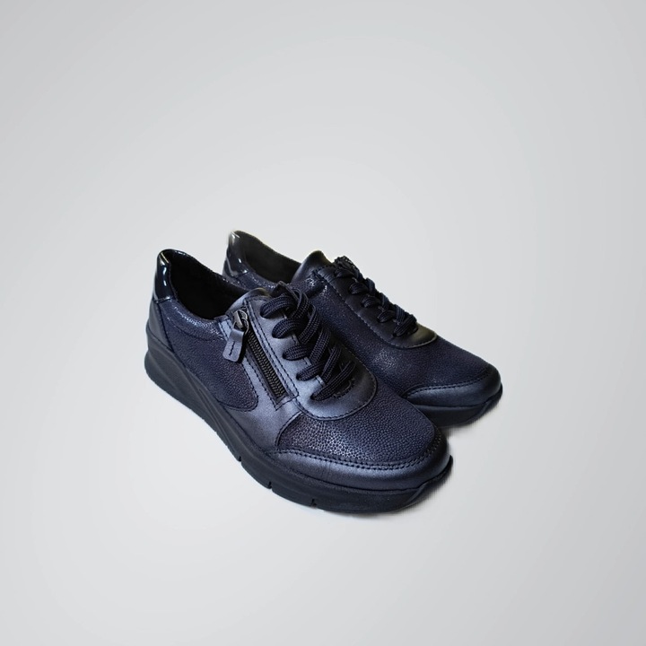 ACO Pantofi Piele Mix Mary05 Blue Metal