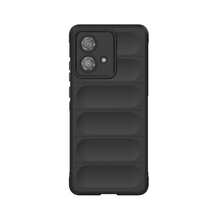 Husa telefon, pentru Motorola Edge 40 Neo 5G Heavy Duty 3D cu dungi senzoriale Soft Silicone Full Portection Rezistent la socuri, Negru intens