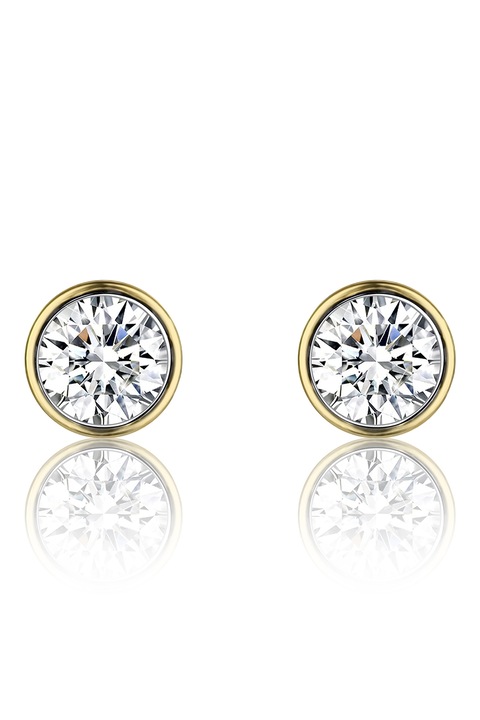 Marc Lauder, Cercei din otel inoxidabil cu tija si cristale, Auriu