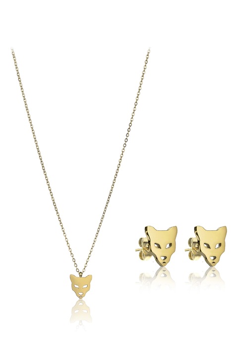 Marc Lauder, Set de cercei si colier din otel inoxidabil Marc, Auriu