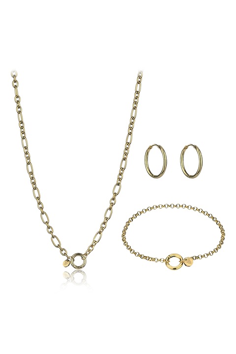 Marc Lauder, Set colier, cercei si bratara din otel inoxidabil Perugia, Auriu