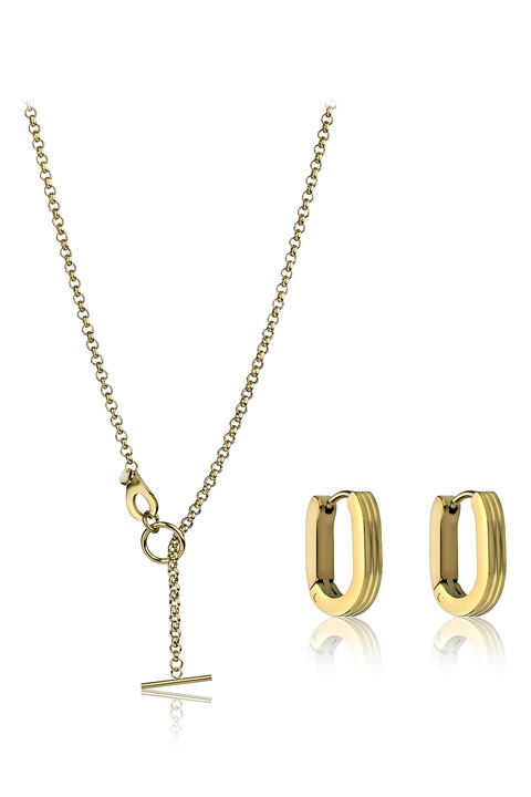 Marc Lauder, Set de colier si cercei din otel inoxidabil - 2 piese, Auriu