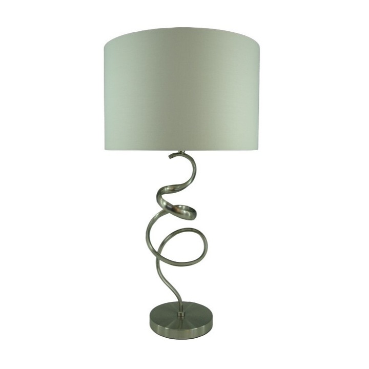 Настолна лампа Puzzle-home Valou Inart, E27, Сребриста алуминий, D35x65см