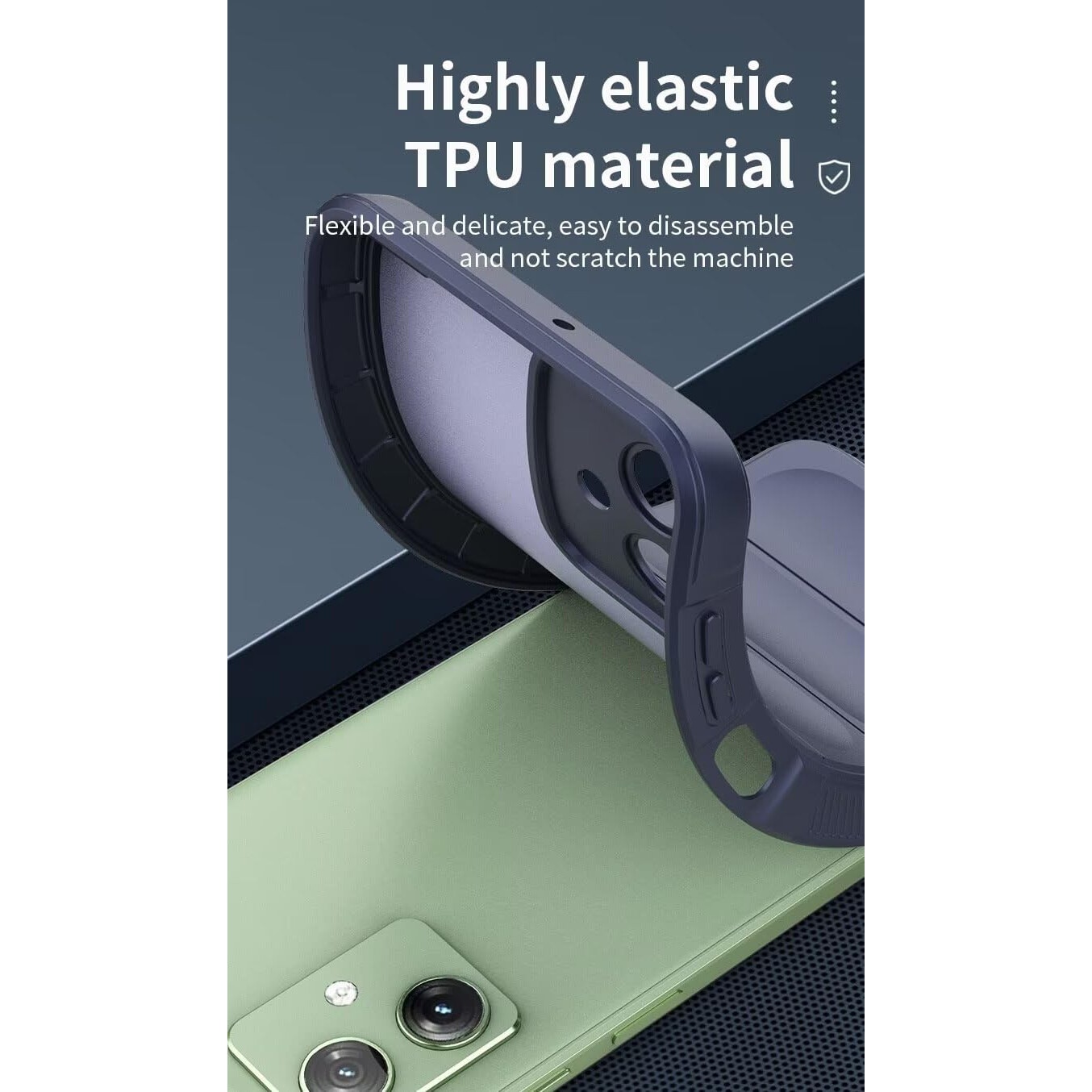 Husa telefon, pentru Motorola Moto G54 5G Heavy Duty 3D cu dungi senzoriale Soft Silicone Full Portection Rezistent la socuri, Gri deschis